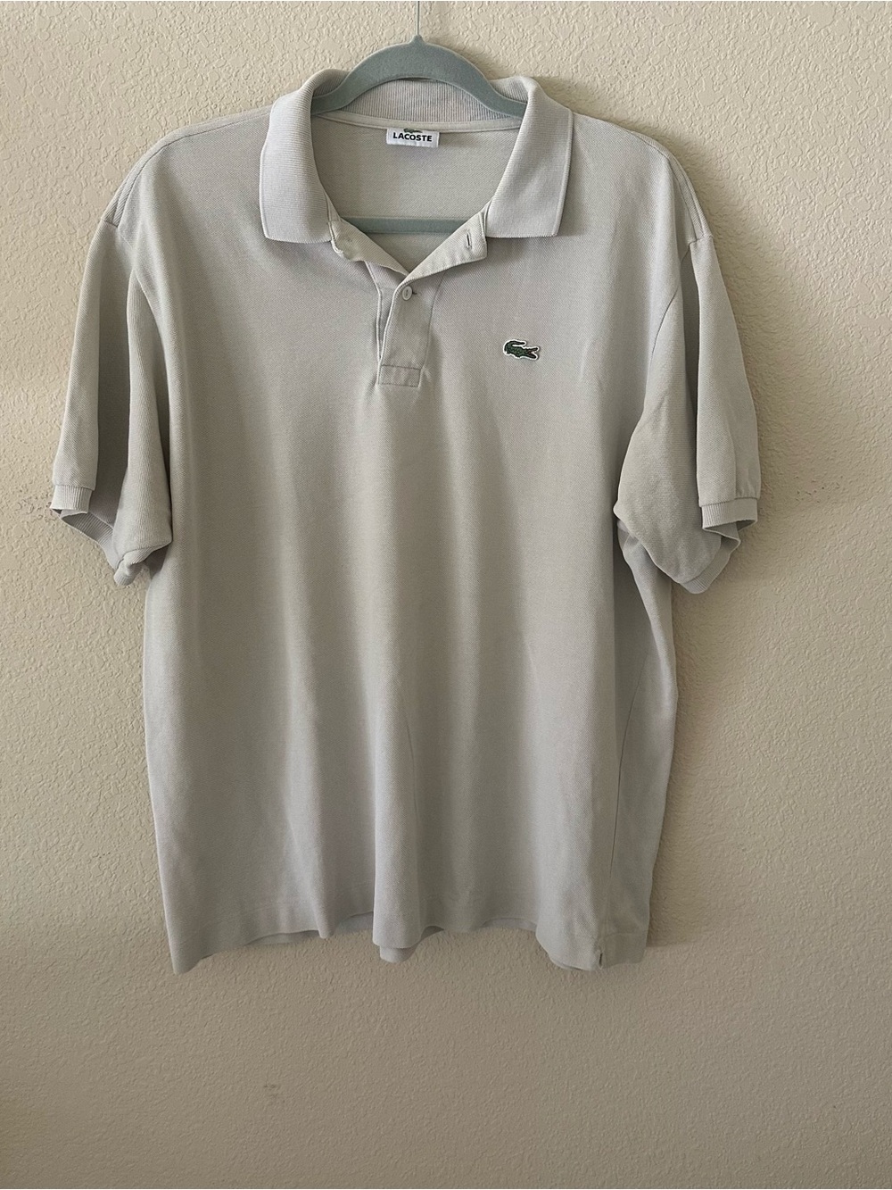 Lacoste Men’s Light Gray Classic Cotton Polo Shirt size 7/XXL